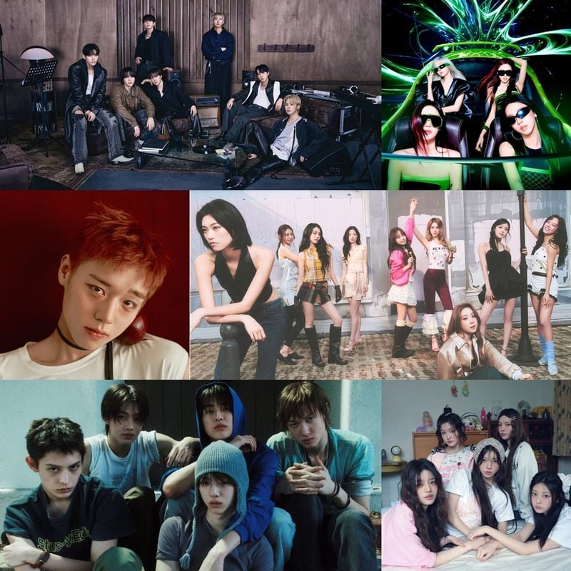 [사진 = 빅히트 뮤직(방탄소년단·코르티스), 스윙엔터테인먼트(아이오아이), SM엔터테인먼트(에스파), YY엔터테인먼트(박지훈), 빌리프랩(아일릿) 제공]
