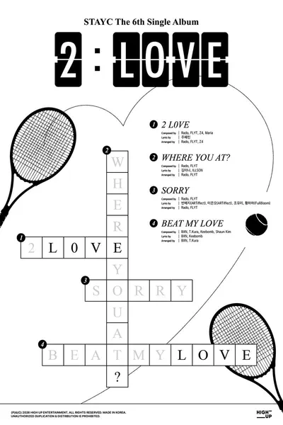 스테이씨, 새 싱글 '2:LOVE' 트랙리스트 베일 벗었다! 타이틀곡 '2 L0VE' 포함 총 4곡 수록